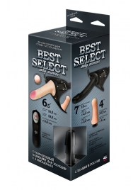 Черный женский пояс BEST SELECT с 3 насадками и вибрацией - LOVETOY (А-Полимер) - купить с доставкой в Грозном