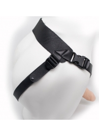 Пустотелый фаллопротез-реалистик на ремешках с заклепками - 18 см. - LOVETOY (А-Полимер) - купить с доставкой в Грозном