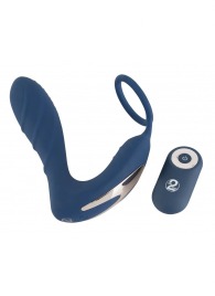 Синий вибростимулятор простаты с кольцом - 14,5 см. - Orion - в Грозном купить с доставкой