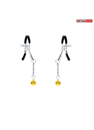 Оригинальные зажимы на соски с желтыми шариками - Notabu - купить с доставкой в Грозном