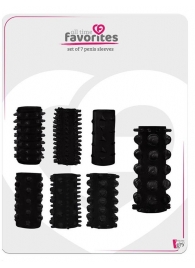 Набор из 7 черных насадок PENIS SLEEVES SET - Dream Toys - в Грозном купить с доставкой