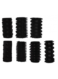 Набор из 7 черных насадок PENIS SLEEVES SET - Dream Toys - в Грозном купить с доставкой