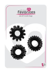 Набор из 3 черных эрекционных колец SET OF 3 COCKRINGS - Dream Toys - в Грозном купить с доставкой