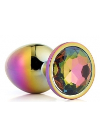 Голографическая анальная втулка с радужным кристаллом - 7,1 см. - Dream Toys - купить с доставкой в Грозном
