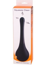 Черный анальный душ SQUEEZE CLEAN с закругленным наконечником - Seven Creations - купить с доставкой в Грозном