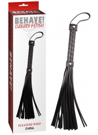 Черная многохвостая плеть Pleasure Whip - 46 см. - Chisa - купить с доставкой в Грозном