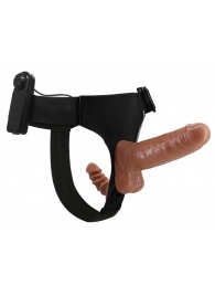 Страпон с вагинальной пробкой и вибрацией Ultra Passionate Harness - 16 см. - Baile - купить с доставкой в Грозном