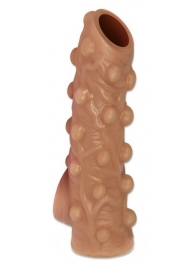 Телесная насадка с бугорками и открытой головкой Nude Sleeve M - 12 см. - KOKOS - в Грозном купить с доставкой
