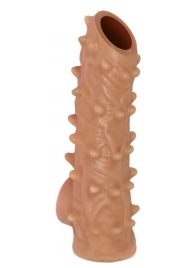 Телесная насадка с шипами и открытой головкой Nude Sleeve L - 14 см. - KOKOS - в Грозном купить с доставкой