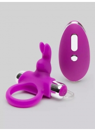 Лиловое виброкольцо с пультом ДУ Remote Control Cock Ring - Happy Rabbit - в Грозном купить с доставкой