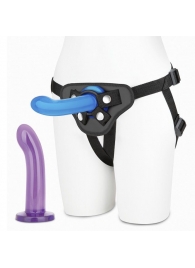Страпон унисекс Beginners Strap-On с 2 насадками - 15 и 13 см. - Lux Fetish - купить с доставкой в Грозном
