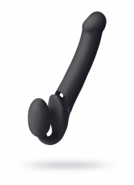 Черный безремневой вибрострапон Vibrating Bendable Strap-On L - Strap-on-me - купить с доставкой в Грозном