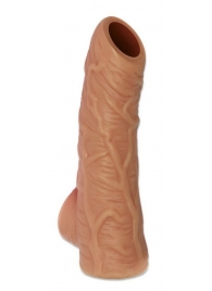 Телесная открытая насадка-реалистик с подхватом мошонки Nude Sleeve S - 10 см. - KOKOS - в Грозном купить с доставкой