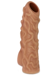 Телесная насадка с венками и открытой головкой Nude Sleeve S - 10 см. - KOKOS - в Грозном купить с доставкой