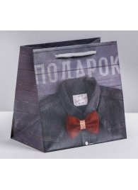 Ламинированный квадратный пакет «Мужской стиль» - 14 х 14 х 9 см. - Сима-Ленд - купить с доставкой в Грозном