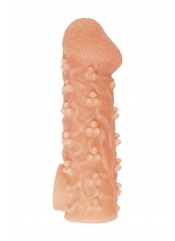 Телесная закрытая насадка с пучками шишечек Cock Sleeve Size L - 17,6 см. - KOKOS - в Грозном купить с доставкой