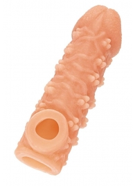 Телесная закрытая насадка с пучками шишечек Cock Sleeve Size L - 17,6 см. - KOKOS - в Грозном купить с доставкой