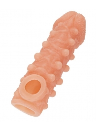 Телесная закрытая насадка с шариками Cock Sleeve Size M - 15,6 см. - KOKOS - в Грозном купить с доставкой