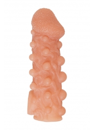 Телесная закрытая насадка с шариками Cock Sleeve Size L - 17,6 см. - KOKOS - в Грозном купить с доставкой