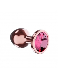 Пробка цвета розового золота с малиновым кристаллом Diamond Ruby Shine S - 7,2 см. - Lola Games - купить с доставкой в Грозном