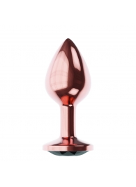 Пробка цвета розового золота с черным кристаллом Diamond Jet Shine L - 8,3 см. - Lola Games - купить с доставкой в Грозном