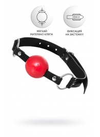 Красный кляп-шар на черных ремешках Anonymo - ToyFa - купить с доставкой в Грозном