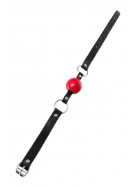 Красный кляп-шар на черных ремешках Anonymo - ToyFa - купить с доставкой в Грозном