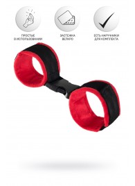 Красно-черные велюровые оковы Anonymo - ToyFa - купить с доставкой в Грозном