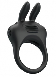 Черное эрекционное кольцо с вибрацией Davion - Baile - в Грозном купить с доставкой