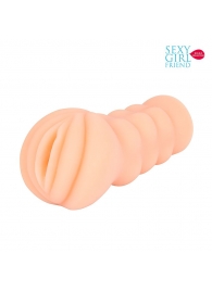 Телесный мастурбатор-вагина с комплектом эрекционных колец - Bior toys - в Грозном купить с доставкой