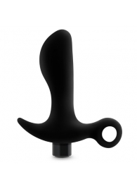 Черный анальный вибратор Silicone Vibrating Prostate Massager 01 - 10,8 см. - Blush Novelties - в Грозном купить с доставкой