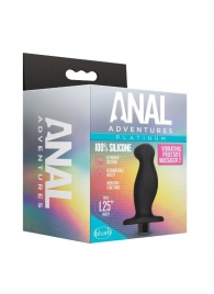 Черный анальный вибромассажёр Silicone Vibrating Prostate Massager 02 - 10,8 см. - Blush Novelties - в Грозном купить с доставкой