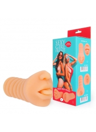 Телесный мастурбатор-ротик с высунутым язычком - Bior toys - в Грозном купить с доставкой