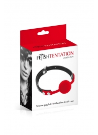 Красный кляп-шарик на черных ремешках - Fetish Tentation - купить с доставкой в Грозном