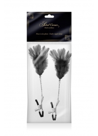 Зажимы для сосков с черными перьями Sweet Caress Feather Nipple Clumps - Sweet Caress - купить с доставкой в Грозном
