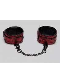 Красно-черные оковы Reversible Faux Leather Ankle Cuffs - Fifty Shades of Grey - купить с доставкой в Грозном