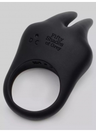 Черное эрекционное виброкольцо Sensation Rechargeable Vibrating Rabbit Love Ring - Fifty Shades of Grey - в Грозном купить с доставкой