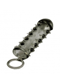 Дымчатая стимулирующая насадка с закрытой головкой SAMURAI PENIS SLEEVE BLACK - 14,5 см. - NMC - в Грозном купить с доставкой