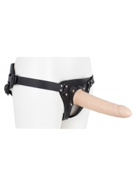 Пустотелый страпон Harness CLASSIC с бандажом - 19,5 см. - LOVETOY (А-Полимер) - купить с доставкой в Грозном