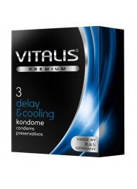 Презервативы VITALIS PREMIUM delay   cooling с охлаждающим эффектом - 3 шт. - Vitalis - купить с доставкой в Грозном