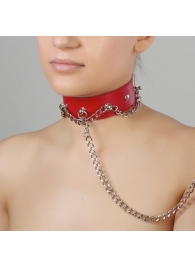 Красный ошейник из натуральной кожи - Sitabella - купить с доставкой в Грозном
