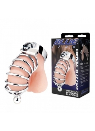 Серебристая клетка для члена Urethral Play Cage - BlueLine - купить с доставкой в Грозном