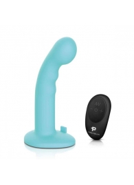 Голубая изогнутая насадка 6in Remote Control Ripple P-Spot G-Spot на черных трусиках - 16 см. - Pegasus - купить с доставкой в Грозном