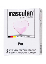 Супертонкие презервативы Masculan Pur - 3 шт. - Masculan - купить с доставкой в Грозном