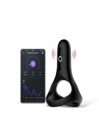 Черное виброкольцо Magic Motion Rise с подхватом мошонки - Magic Motion - в Грозном купить с доставкой