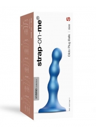 Голубая насадка Strap-On-Me Dildo Plug Balls size S - Strap-on-me - купить с доставкой в Грозном