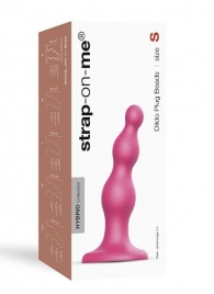Розовая насадка Strap-On-Me Dildo Plug Beads size S - Strap-on-me - купить с доставкой в Грозном