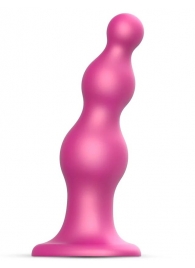 Розовая насадка Strap-On-Me Dildo Plug Beads size S - Strap-on-me - купить с доставкой в Грозном