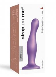 Фиолетовая насадка Strap-On-Me Dildo Plug Curvy size L - Strap-on-me - купить с доставкой в Грозном
