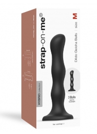 Черная насадка Strap-On-Me Dildo Geisha Balls size M - Strap-on-me - купить с доставкой в Грозном